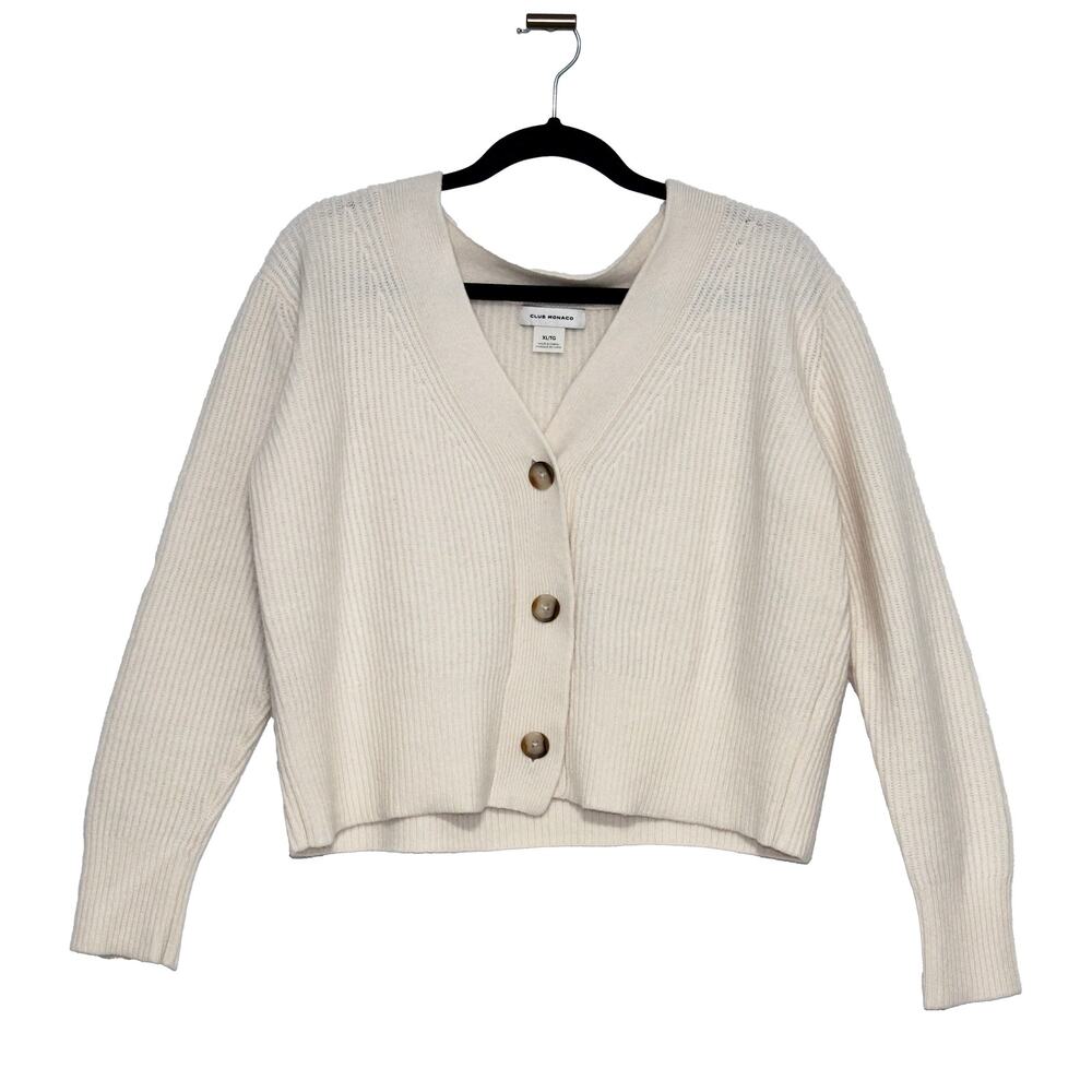 Club Monaco Button Cardigan in Off White Size XL